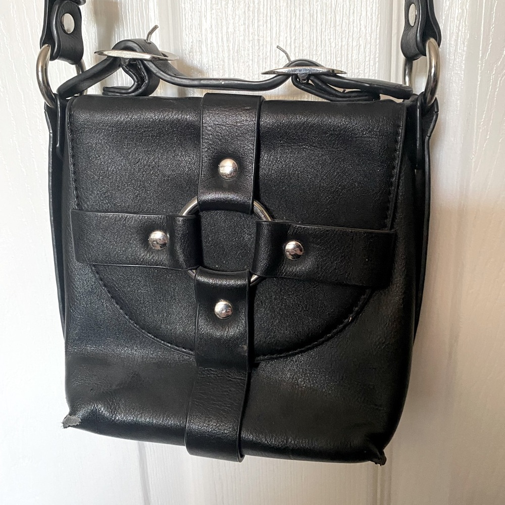 Forever 21 Black Crossbody Bag with Silver Details
